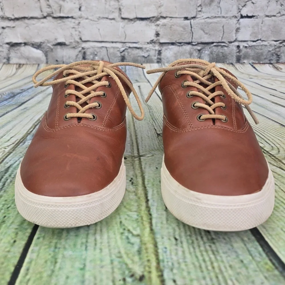 Sperry Striper II CVO Sneakers Mens 10 Brown Leather Low Top Boat Shoes STS22980